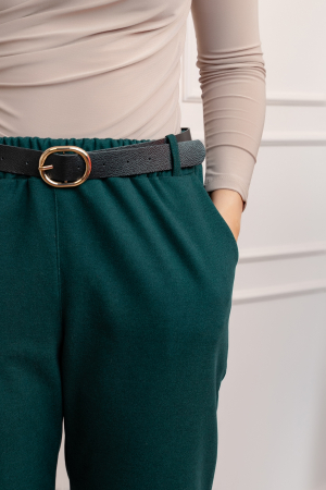 Pantaloni grosi Nancy cu curea reglabila si buzunare functionale - Verde [1]