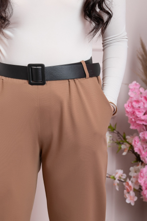 Pantaloni Jessie maro cu croi lejer si talie elastica [1]
