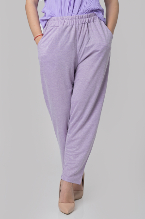 Pantaloni lila casual cu buzunare [1]