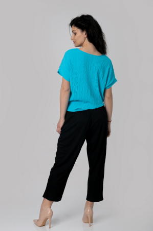 Pantaloni negri casual cu buzunare [2]