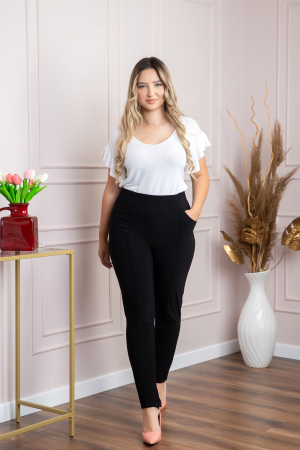 Pantaloni negri elastici cu buzunare functionale [0]