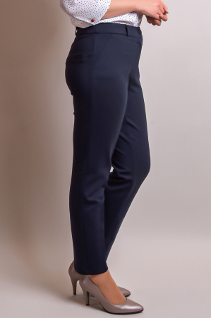 Pantaloni office bleumarin cu talie inalta [3]