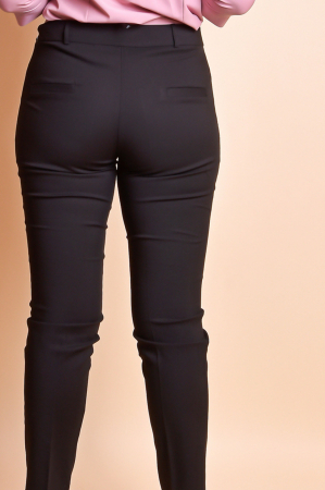 Pantaloni office negri cu fermoare aplicate [2]