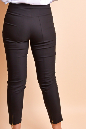 Pantaloni office negri cu fermoare decorative [7]