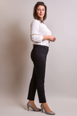 Pantaloni office negri cu talie inalta [2]