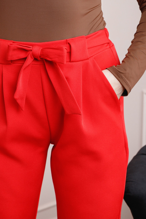 Pantaloni rosii cu fundita in talie [1]