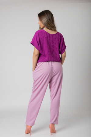 Pantaloni roz casual cu buzunare [2]