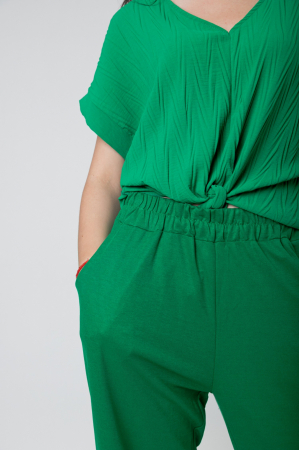 Pantaloni verde smarald casual cu buzunare [1]