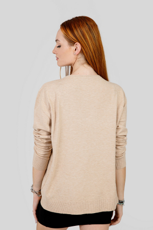 Pulover bej cu fir stralucitor [2]