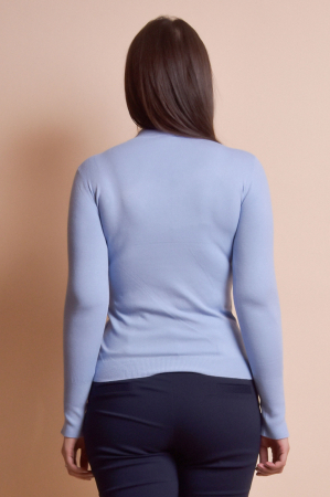 Pulover bleu cu nasturi decorativi [3]