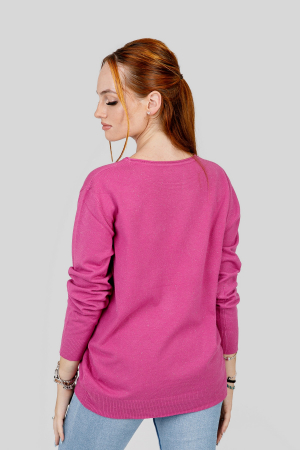 Pulover ciclam cu fir stralucitor [2]