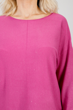 Pulover ciclam cu fir stralucitor si crepeu lateral [1]
