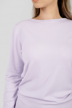 Pulover clasic lila cu decolteu barcuta [1]