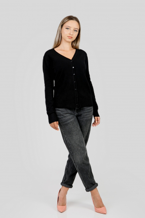 Pulover clasic negru cu nasturi [3]