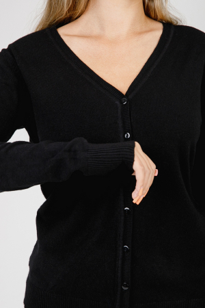 Pulover clasic negru cu nasturi [1]