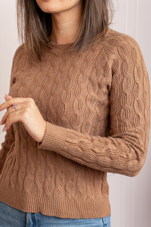 Pulover dama camel cu casmir si paiete Lorna [1]