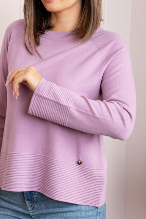 Pulover dama lila cu casmir si maneci raglan Lacey [1]
