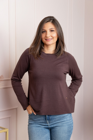Pulover dama maro cu casmir si maneci raglan Lacey [2]