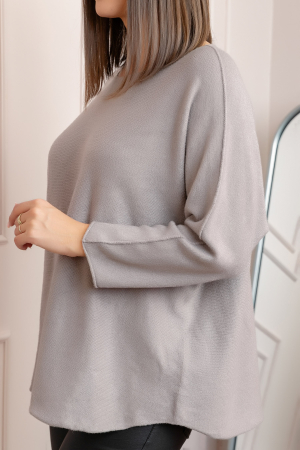 Pulover lejer Bailey cu maneci fluture - Bej [1]