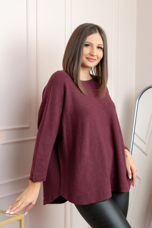Pulover lejer Bailey cu maneci fluture - Grena [2]