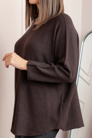 Pulover lejer Bailey cu maneci fluture - Maro [1]