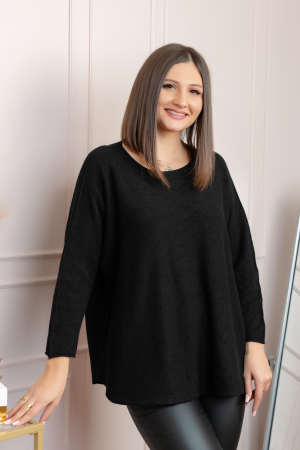 Pulover lejer Bailey cu maneci fluture - Negru [2]