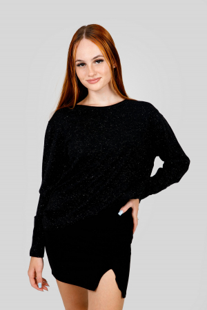 Pulover negru cu fir stralucitor [0]