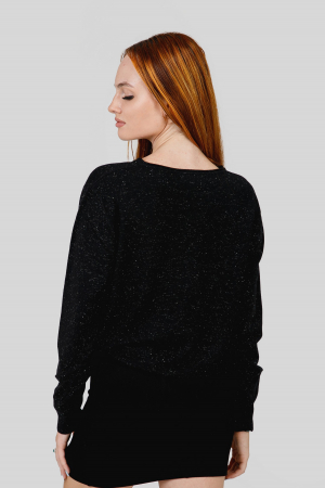 Pulover negru cu fir stralucitor [2]