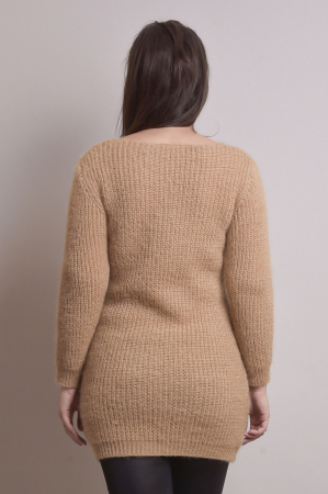 Pulover pufos bej tip rochie [3]