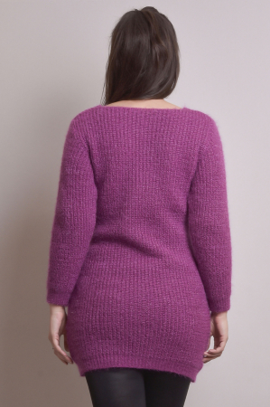 Pulover pufos fuchsia tip rochie [3]