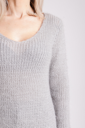 Pulover pufos gri tip rochie [1]