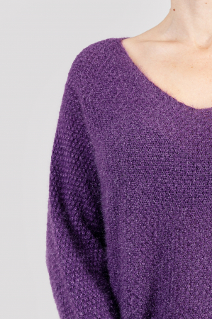 Pulover pufos mov cu maneci largi [1]