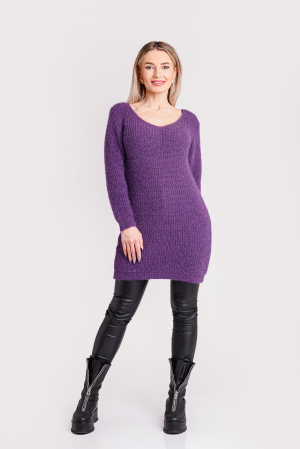 Pulover pufos mov tip rochie [3]