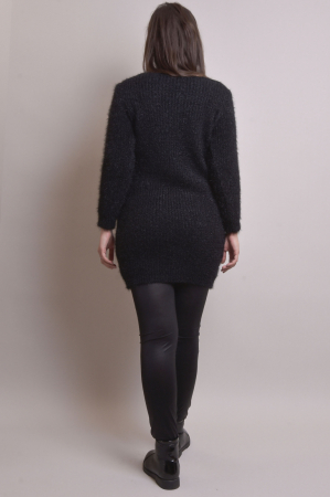 Pulover pufos negru tip rochie [7]