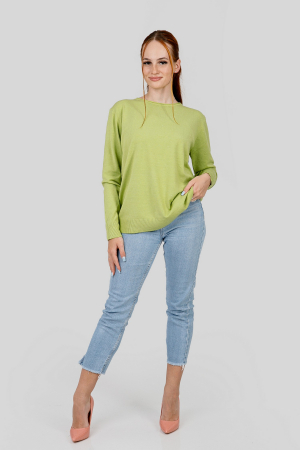 Pulover verde lime cu fir stralucitor [3]