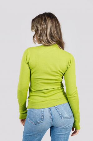 Pulover verde lime cu nasturi decorativi [2]