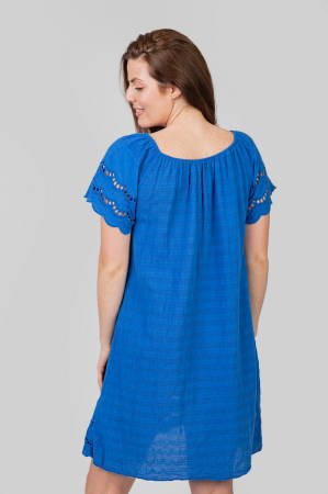Rochie albastra cu detaliu perforat [3]