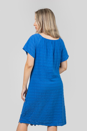 Rochie albastru regal cu aplicatii florale [3]