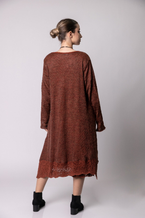 Rochie caramizie boho chic cu crepeuri laterale [3]