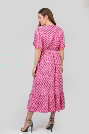 Rochie ciclam cu ciucuri si model mandala [3]