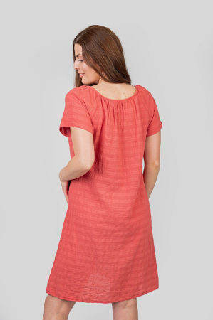 Rochie corai cu aplicatii florale [3]