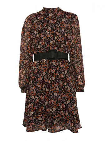 Rochie cu maneci bufante si imprimeuri florale [7]