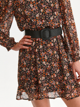 Rochie cu maneci bufante si imprimeuri florale [1]