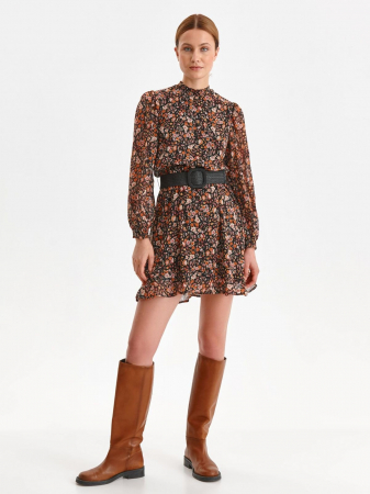 Rochie cu maneci bufante si imprimeuri florale [0]