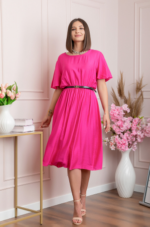 Rochie eleganta ciclam Leona cu maneci fluture [3]