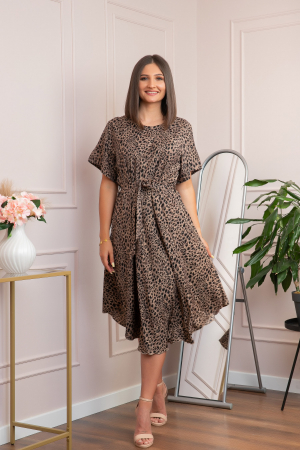 Rochie eleganta Jade cu animal print - Marrakesh Midnight [2]