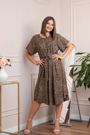 Rochii - Rochie eleganta Jade cu animal print - Zanzibar Spice