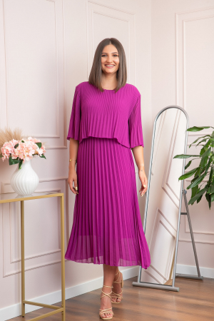 Rochie eleganta plisata Arielle - Fuchsia [3]