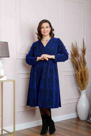 Rochie Elise eleganta cu imprimeu albastru [3]