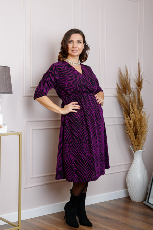 Rochie Elise eleganta cu imprimeu mov [2]